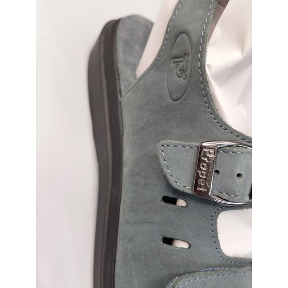 Propet Leather Sandals Size 11 Grey Open Toe Adjustable Strap Comfortable Air C - Picture 4 of 9